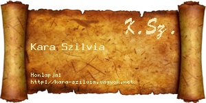 Kara Szilvia névjegykártya